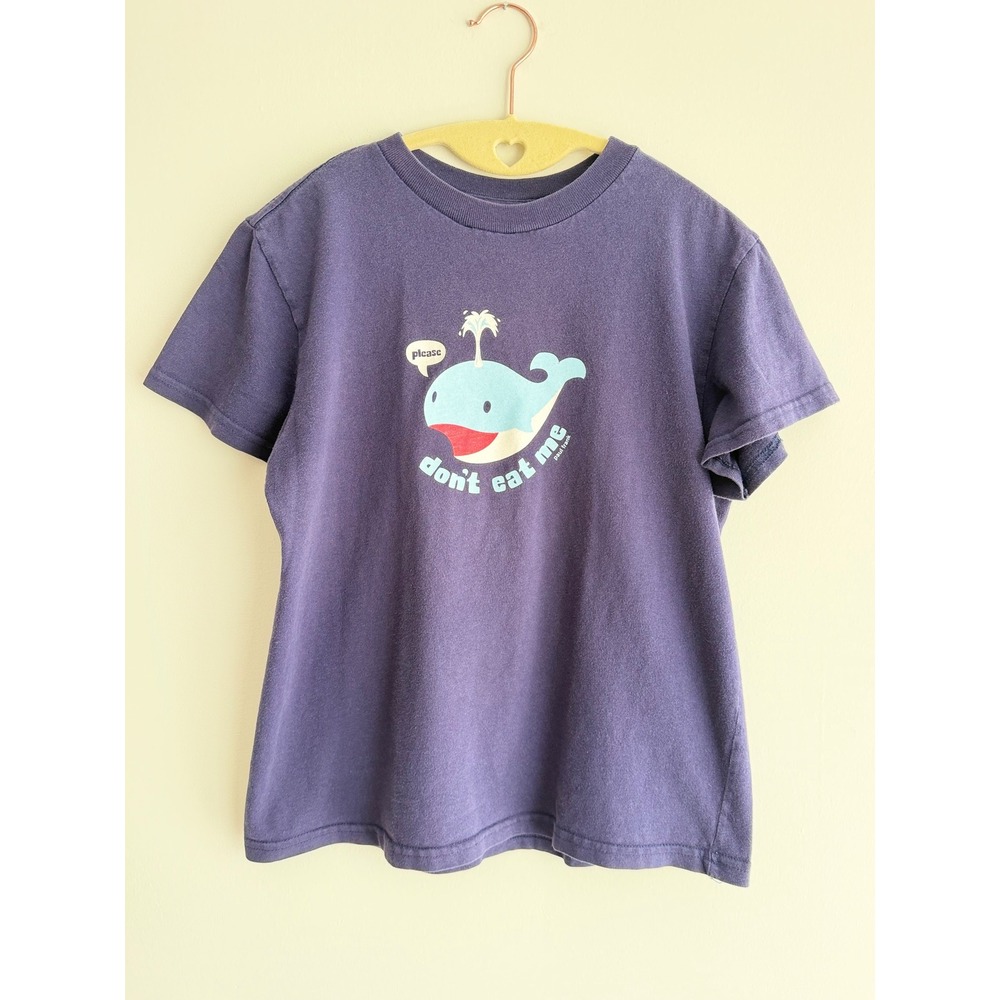 VTG Paul Frank Whale Graphic Shrunken T-Shirt Navy Blue Y2K Made in USA Size M